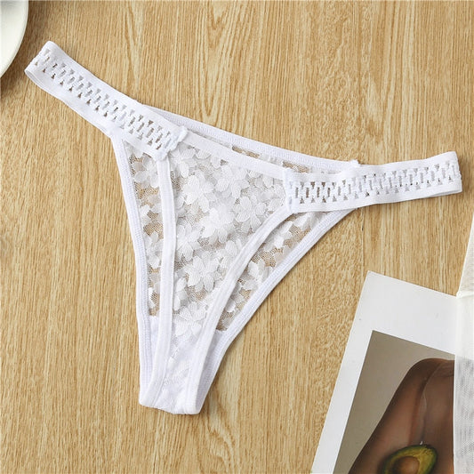 LACE THONGS - WHITE / S