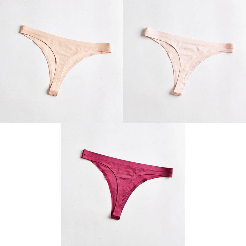SEAMLESS STRINGS SET - NUDE PINK RED / M